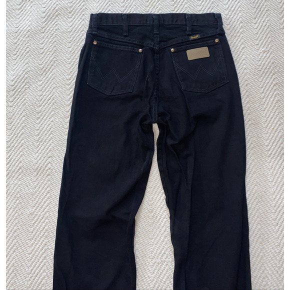 Wrangler Jeans Men 31x34 Black Denim Straight Leg Western Cowboy Rodeo Chore - Picture 8 of 8